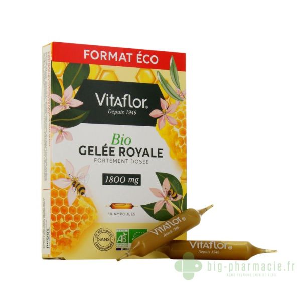 vitaflor gelée royale bio 1800mg 10 ampoules