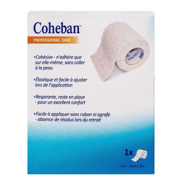 Coheban Bande cohésive blanc 7cm